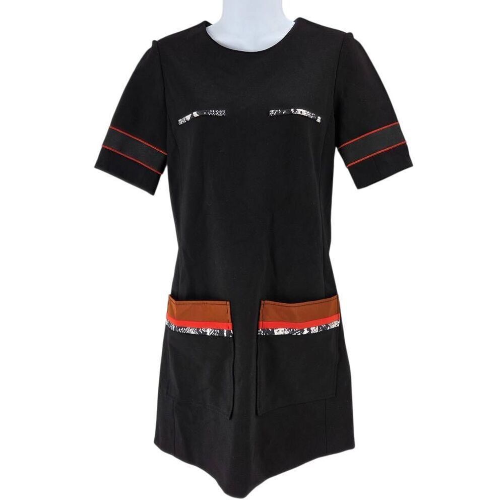 Dorothee Schumacher Black Shift Dress with Contrast Pockets – Size Small